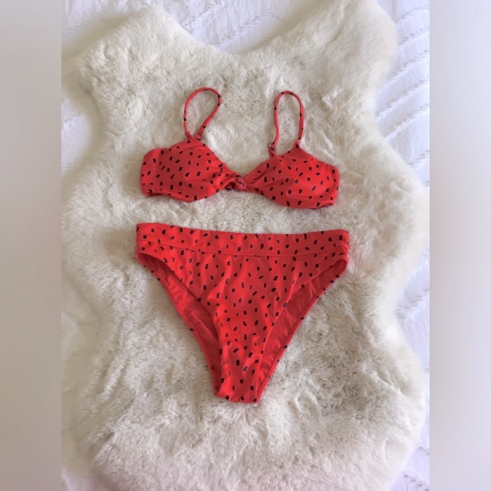 Billabong Red and Black Bikini Set